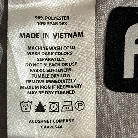 FootJoy Men‘s Golf Pants, Heather Charcoal W36/L30, Four-Way Stretch Flat Front - Picture 9 of 10